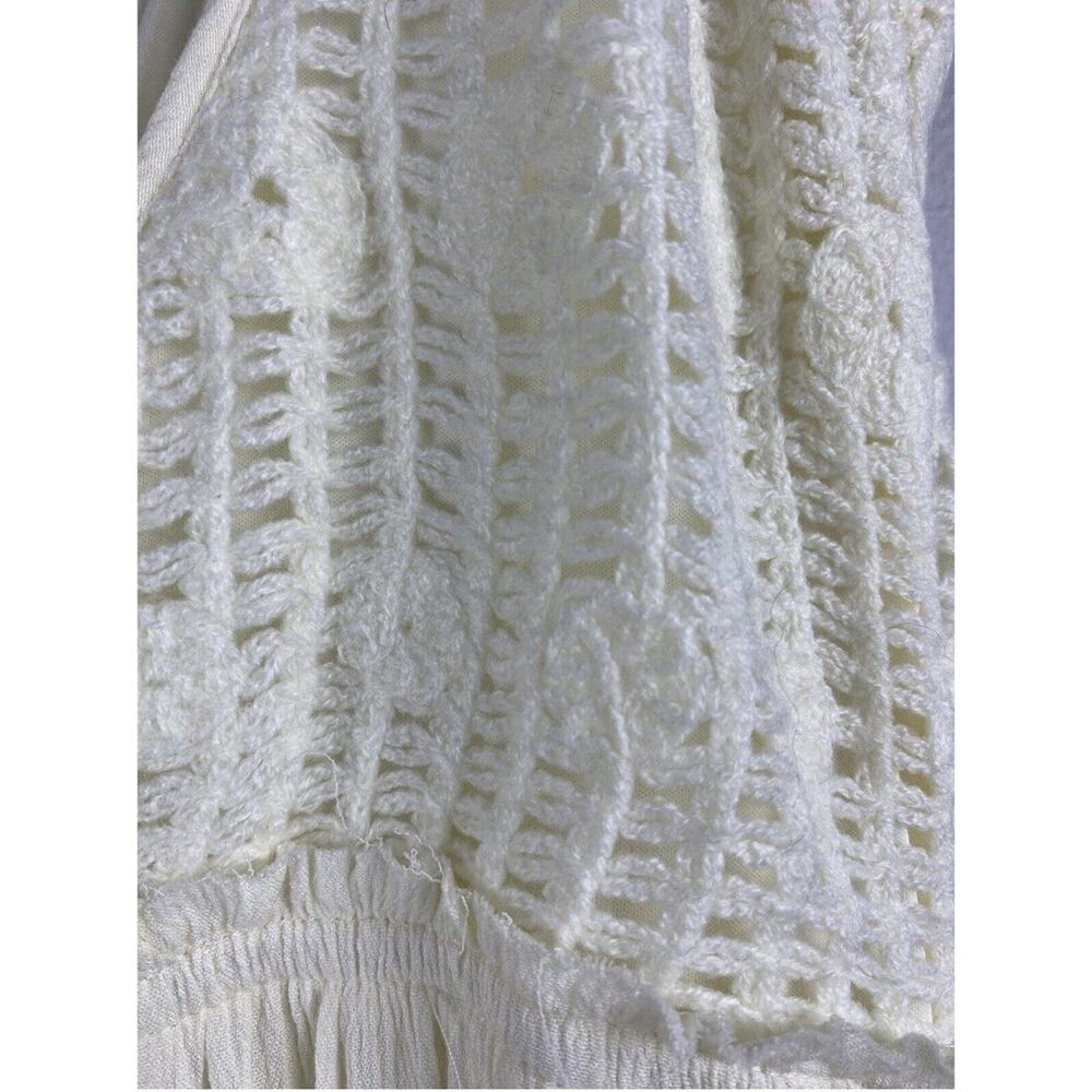 Ivory Crochet Lace Boho Wide Leg Jumpsuit Resort Beach Cover Up - Picture 6 of 13